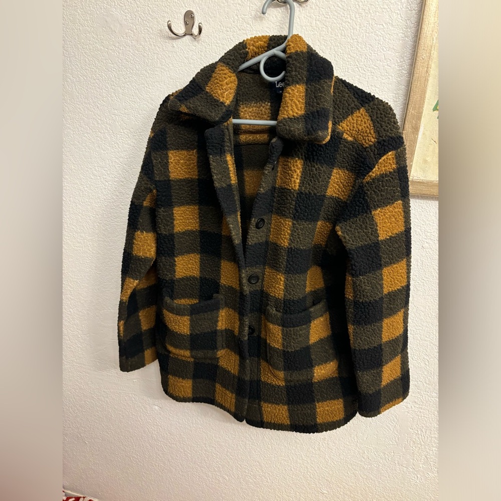 Lee Black and Brown Teddy Jacket Warm and Cozy
